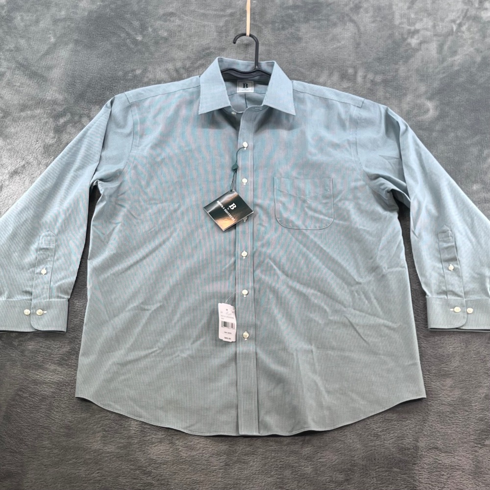 Brooks Brothers Mens Non-Iron Houndstooth Dress Shirt Green 16.5 32/33 NEW